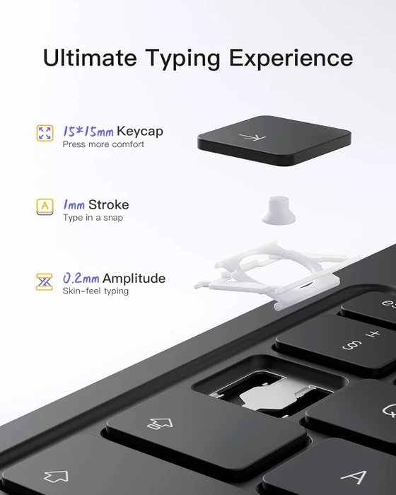 Inateck Superleicht Tastatur Hülle für iPad Air 6 11"/iPad Air 5/iPad 10/iPad Pro 11", schwarz, UK
