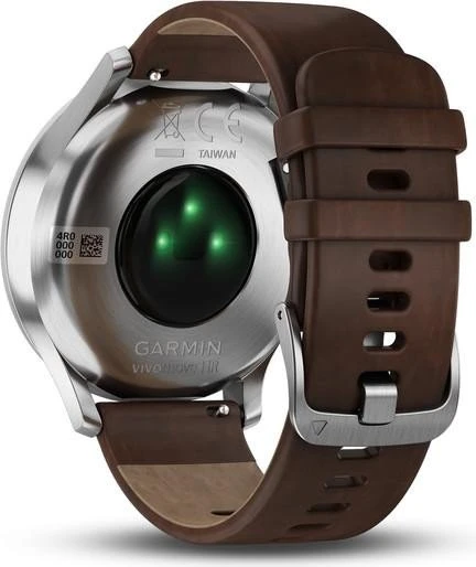 Garmin vivomove HR Premium Aktivitäts-Tracker silber/braun