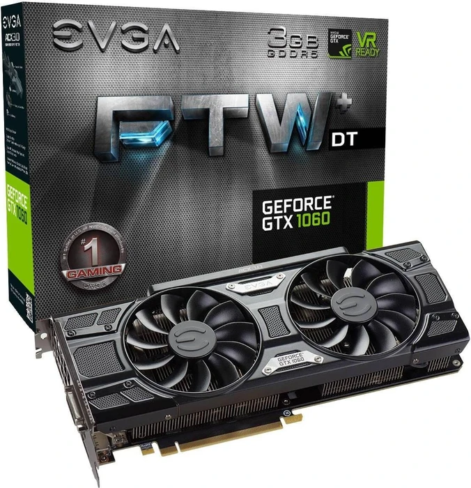 EVGA GeForce GTX 1060 FTW+ DT Gaming, 3GB GDDR5, DVI, HDMI, 3x DP