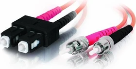 C2G LWL Duplex Kabel, OM1, 2x SC Stecker/2x ST Stecker, 2m, orange