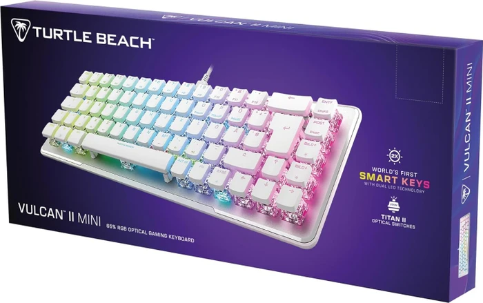 Turtle Beach Vulcan II Mini, weiß, LEDs RGB, TITAN II OPTICAL RED, USB, DE
