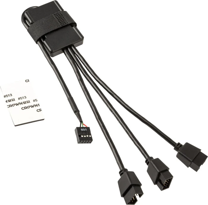 Lian Li USB 2.0 1-zu-3-HUB, intern USB 9-Pin Header, 1x USB 2.0 9-Pin Stecksockel auf 3x USB 2.0 9-Pin Stiftsockel