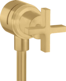 Hansgrohe Axor Citterio Wandanschluss Stop mit Rückflussverhinderer, Absperrventil und Kreuzgriff brushed goldoptik