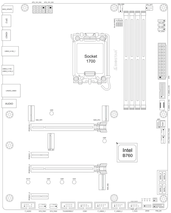 Biostar B760A-Silver (Intel 1700)