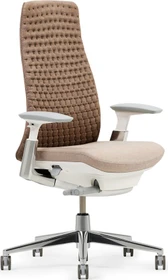 Haworth Fern Digital Knit Bürostuhl, Rahmen weiß, dune rose/beige