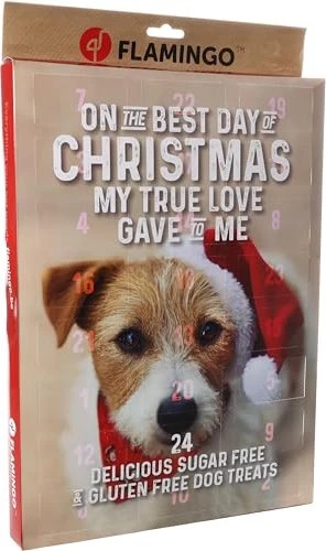Flamingo Leckerli-Adventskalender für Hunde 2025