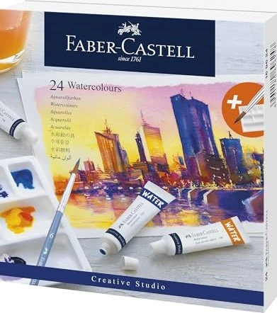 Faber-Castell Aquarellfarbe inkl. Mischpalette, 24 Farben