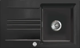 systemceram Kara 85 F Einbau Becken reversibel mit Ablauffernbedienung nero