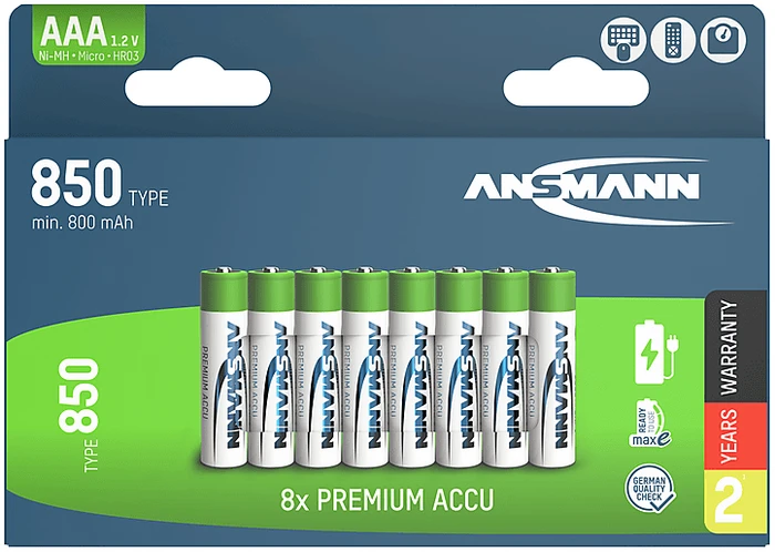 Ansmann Micro AAA NiMH 850mAh, 8er-Pack (1511-0040)