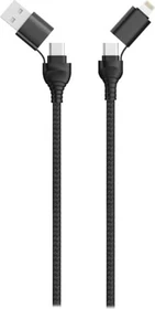 2GO USB / Type C Ladekabel 120cm Multi 4 in 1 schwarz
