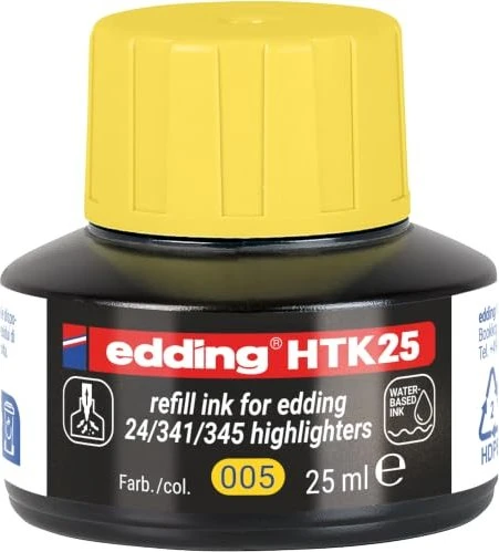 edding HTK25 Textmarker Tintenflasche gelb, 25ml