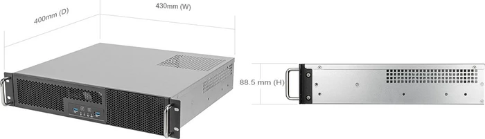 SilverStone RM23-502-MINI, Rackmount Storage, schwarz/grau, 2HE, ATX