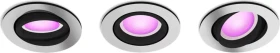 Philips Hue White and Color Ambiance Centura Einbauleuchte rund silber, 3 Stück