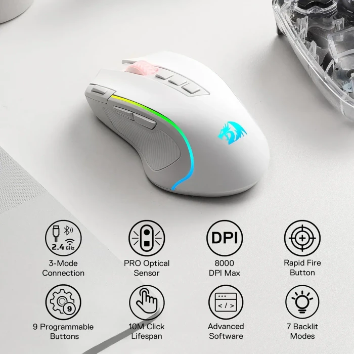 Redragon Predator M612 Pro RGB, weiß, USB