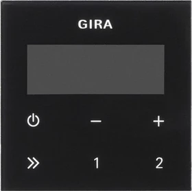 Gira System 55 Bedienaufsatz Unterputz-Radio RDS, Schwarzglasoptik