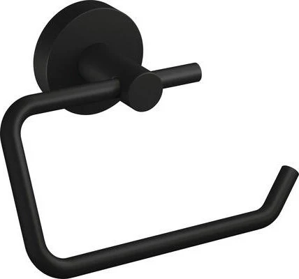 tesa Moon Black Toilettenpapierhalter ohne Deckel inkl. Klebelösung schwarz matt
