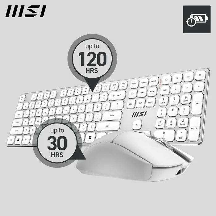 MSI Forge K210 W Wireless Combo weiß, USB, UK
