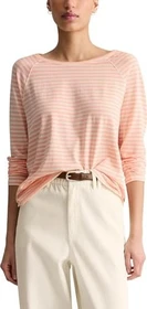 Marc O'Polo Gestreiftes Longsleeve Relaxed aus Loose Knit Jersey Shirt langarm light pink (Damen)