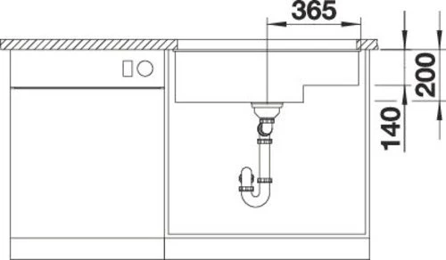 Blanco Subline 700-U Level InFino Unterbau Becken links weiß inkl. Zubehör weiß