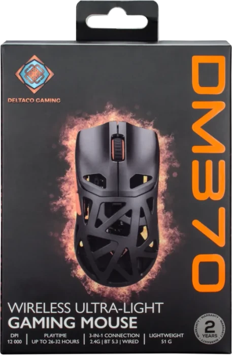 Deltaco DM370 Wireless Ultra-Lightweight Gaming Mouse schwarz, USB/Bluetooth