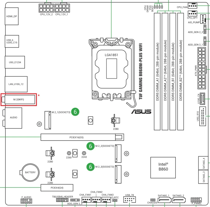 ASUS TUF Gaming B860M-Plus WIFI (Intel 1851)