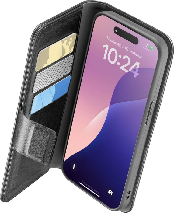 Cellularline Book Agenda für Apple iPhone 16e schwarz