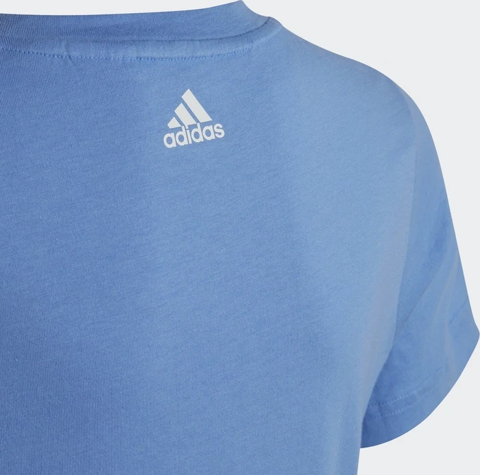 adidas Essentials Linear Logo Cotton Slim Fit T-Shirt kurzarm blue fusion/white (Junior)