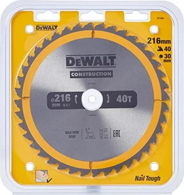 DeWalt DT1953 Kreissägeblatt 40Z, 216x1.7x30mm, 1 Stück