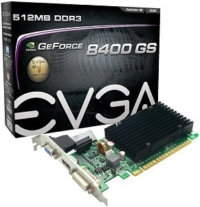 EVGA GeForce 8400 GS passiv, 512MB DDR3, VGA, DVI, HDMI
