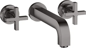 Hansgrohe Axor Citterio 3-Loch Waschbeckenarmatur mit Kreuzgriffen 222mm polished black chrome