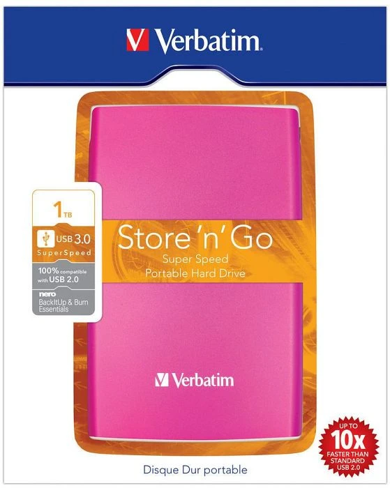 Verbatim Portable Colour Edition, rosa, 1TB, USB-A 3.0