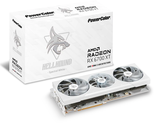 PowerColor Hellhound Radeon RX 6700 XT Spectral White, 12GB GDDR6, HDMI, 3x DP