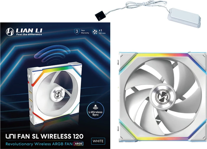 Lian Li Uni Fan SL Wireless 120 ARGB, weiß, 120mm