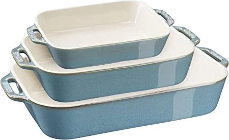 Zwilling Staub Ceramique Auflaufform-Set rechteckig antik-türkis, 3-tlg.