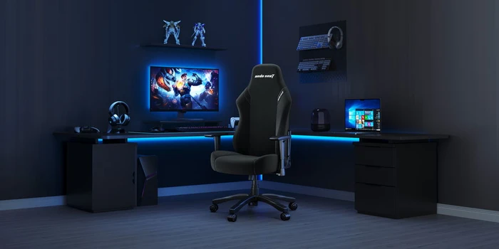 Anda Seat Luna Premium Stoff Gamingstuhl, schwarz