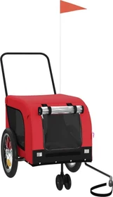 vidaXL Hunde 125x63cm Fahrradanhänger rot/schwarz