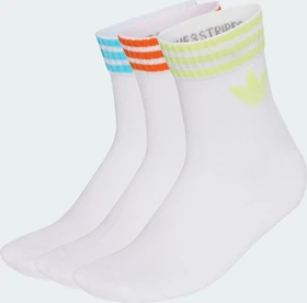 adidas 3-Streifen Ankle Socken white/samba blue/orange/frozen lemon, 3 Paare