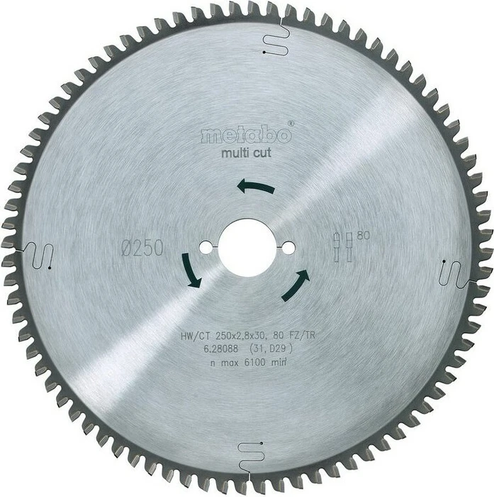 Metabo Multi Cut Kreissägeblatt 80Z, 250x2x30mm, 1 Stück