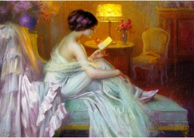 ENJOY Puzzle Delphin Enjolras: Reading at Lamp Light