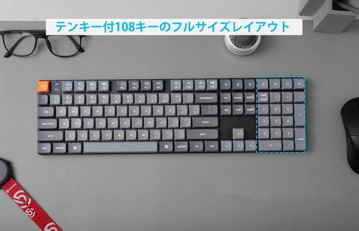 Keychron K5 Max, grau, LEDs weiß, Gateron LOW PROFILE 2.0 RED, USB/Bluetooth, US