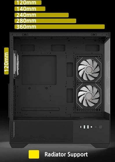 Zalman Chronix Black, schwarz, Glasfenster
