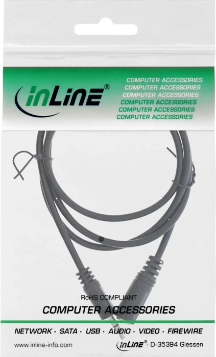 InLine 3.5mm Klinke Verlängerungskabel schwarz 3m