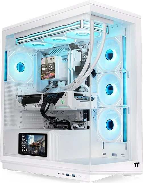 Thermaltake Stage 450 TG ARGB Snow, Glasfenster