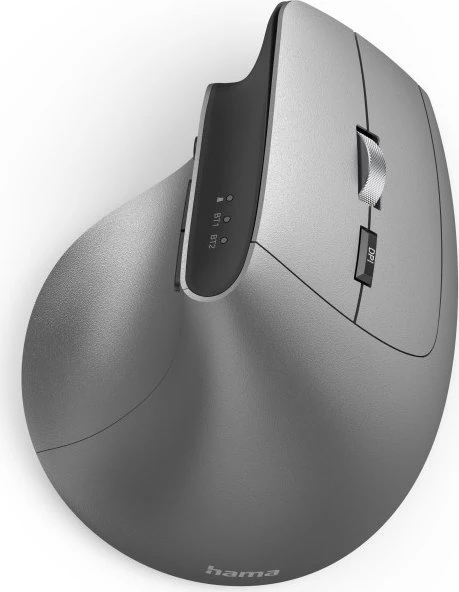 Hama EMW-700 Vertical Ergonomic Multi Device Mouse, grau/schwarz, USB/Bluetooth