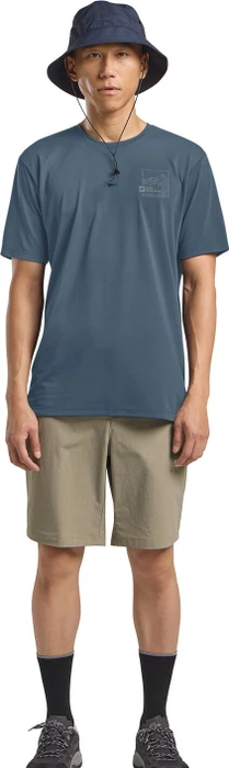 Jack Wolfskin Vonnan Graphic Funktionsshirt kurzarm peak trail midnight sky (Herren)