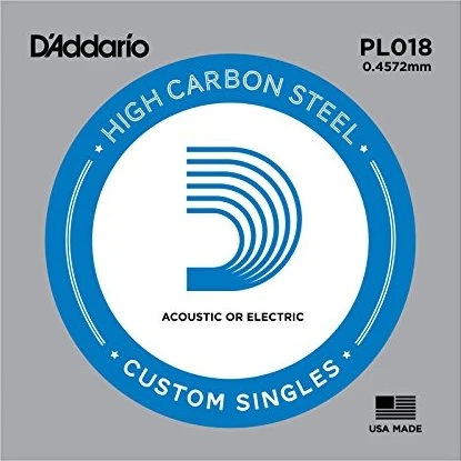 D'Addario Single Plain Steel 018