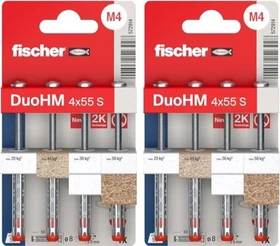 fischer DuoHM 4x55 S PH TX K (4) Schrauben/Dübel-Sortiment, 4 Stück