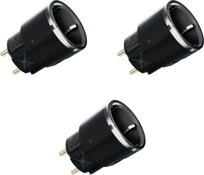 Shelly Wave Plug S LR, schwarz, 2500W, Smart-Steckdose, 3er-Pack