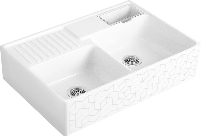 Villeroy & Boch Spülstein Becken rechts mit Ablauffernbedienung mosaïque