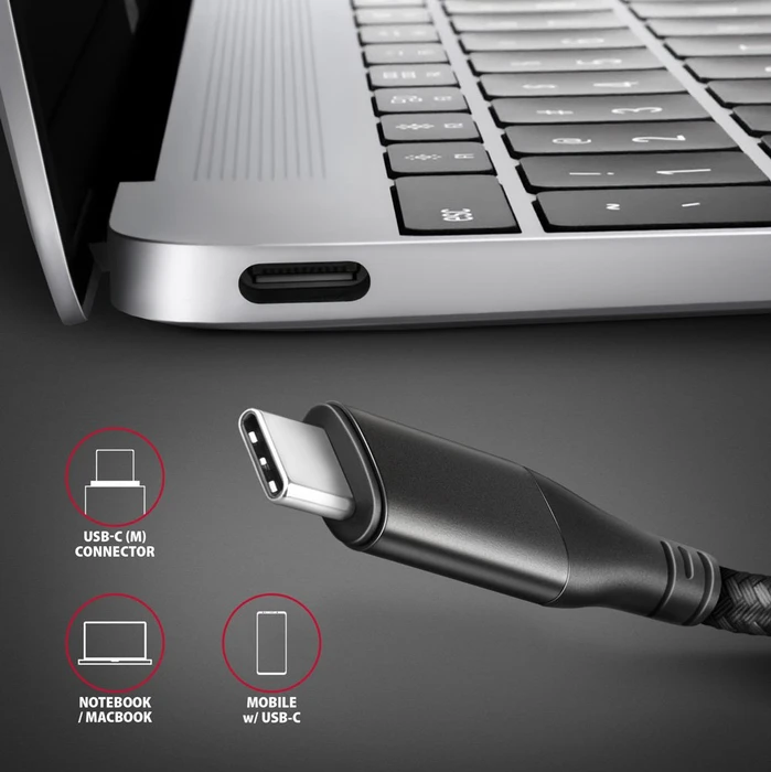 Axagon HDMI Adapterkabel, USB-C [Stecker] auf HDMI 2.1 [Buchse], 4K60Hz, Adapterkabel, 25cm